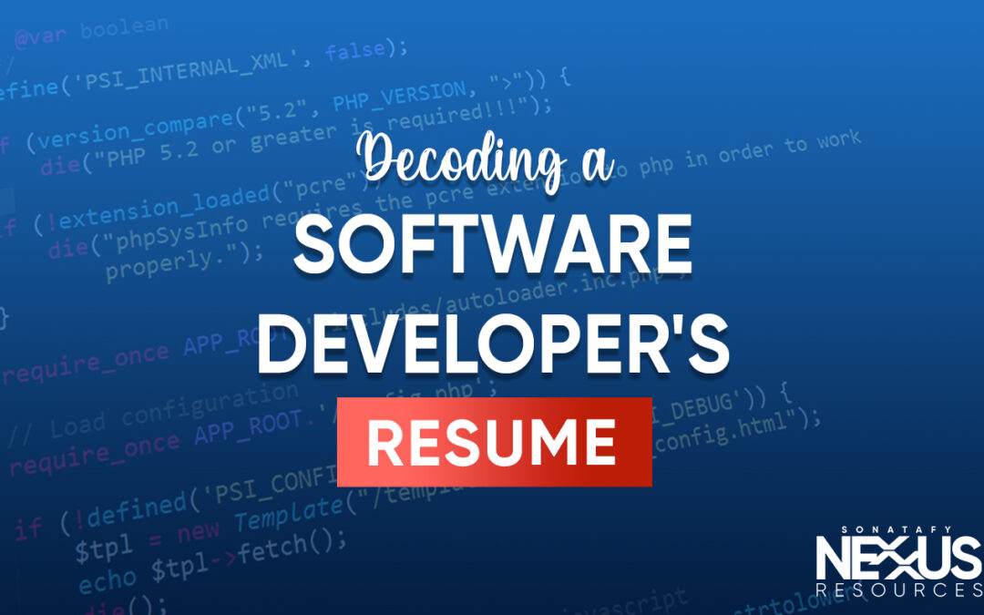 Decoding a software developer’s resume | software developer resume